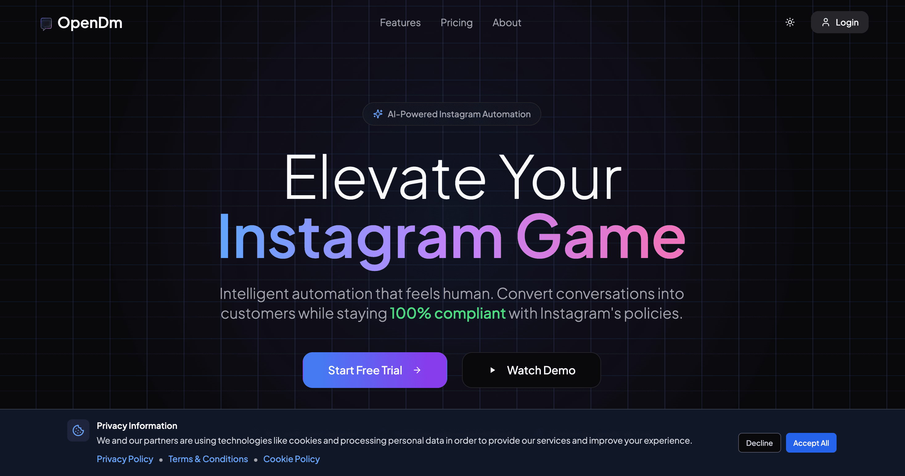 Instagram Automation Hero Dark